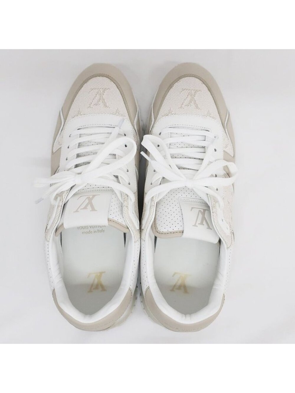 Louis Vuitton Runaway Sneakers 1 Ahso4 Monogram Beige Size - Picture 3 of 10
